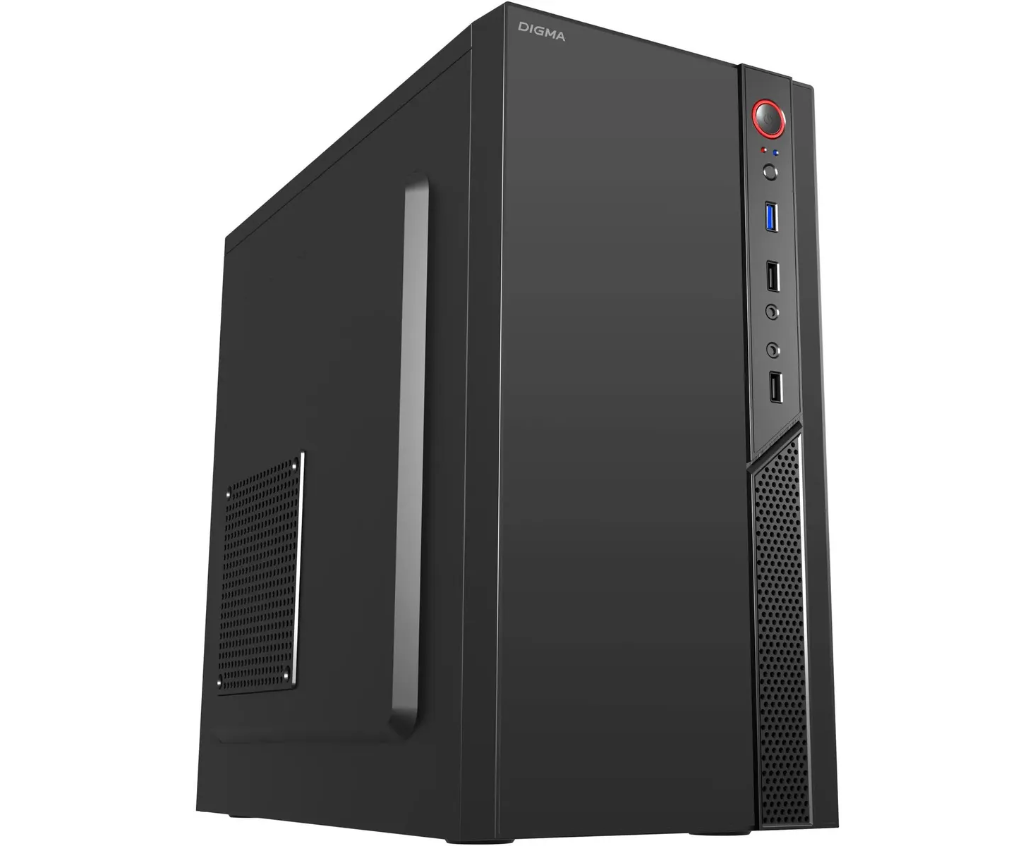 Корпус Digma DCC-MN306 черный без БП m ATX 1x80mm 1x92mm 2x120mm 2x USB2.0 1x USB3.0 audio