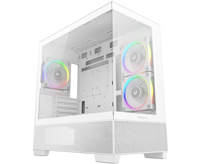 Корпус Deepcool CG380 3 F WH без БП, боковое окно (панорама), 3x120mm ARGB PWM вентилятора, белый, m ATX