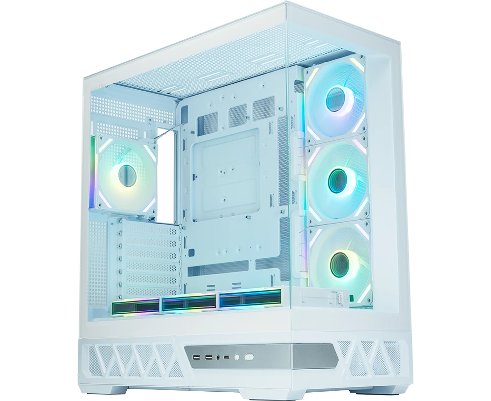 Корпус XASTRA Q700 7 ARGB-FS-C10-UC White (Q700-7 FS12 A-C10-UC-WH)ATX/Aquarium/Screewless/7x120mm ARGB PWM Daisy Chain FS fans/Argb+PWM HUB 10port/Type C