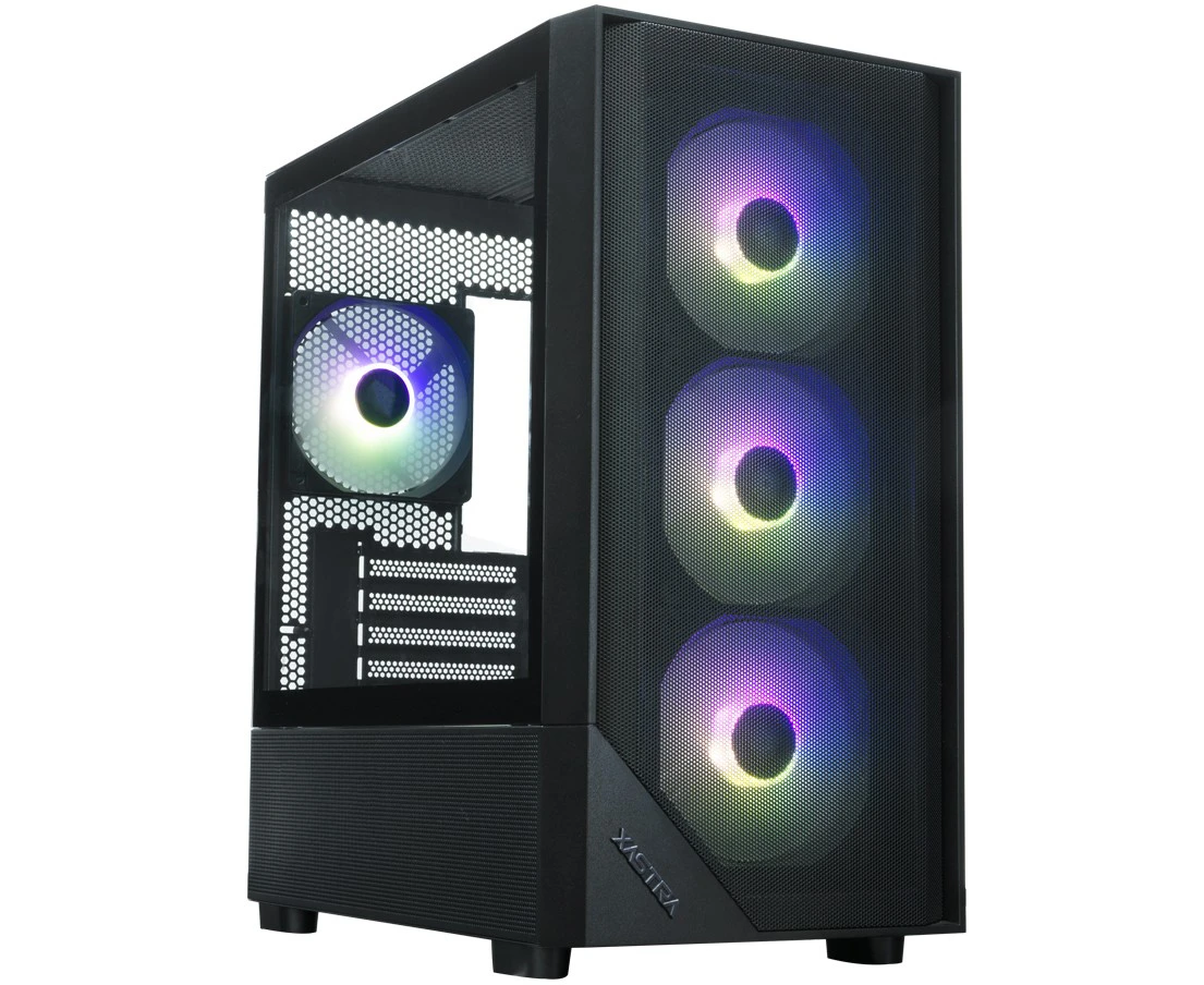Корпус XASTRA A401 M 4 ARGB-V2 Black (A401 M-V2-4 FC12 A) m ATX/Mesh /Screwless TG+mesh panel/ 4x120mm ARGB PWM FC fans