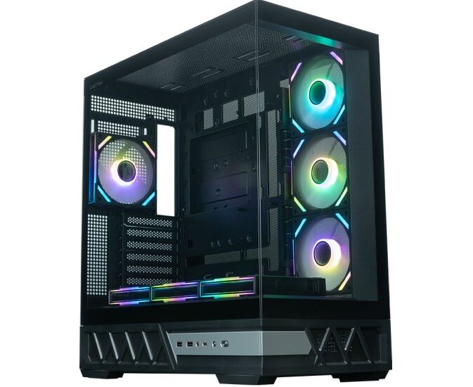 Корпус XASTRA Q700 7 ARGB-FS-C10-UC Black (Q700-7 FS12 A-C10-UC) ATX/Aquarium/Screewless/7x120mm ARGB PWM Daisy Chain FS fans/Argb+PWM HUB 10port/Type C