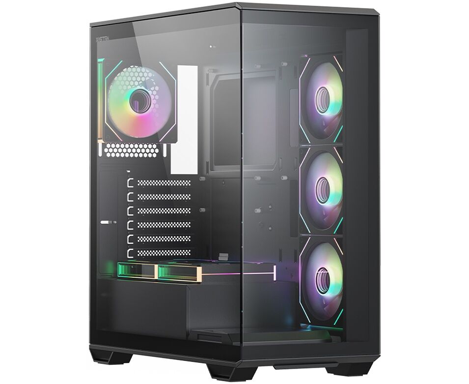 Корпус XASTRA Q600 6 ARGB-C10-UC Black (Q600-6 FM12 A-C10-UC) ATX/Aquarium/Screewless/6x120mm ARGB PWM FM fans/Argb+PWM HUB 10port/ Type-C