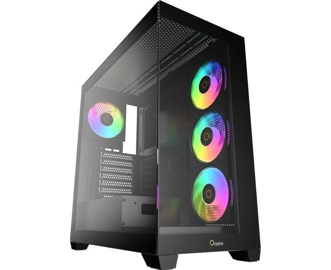 Корпус Ocypus Gamma C72 BK ARGB (Gamma-C72-B-KDG00 XX-GL) ATX / win / black / 4 ARGB fans / no PSU / Tempered Glass