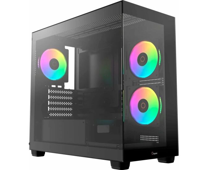 Корпус Ocypus Gamma C52 BK ARGB (Gamma-C52-B-KD300 XX-GL) m ATX / win / black / 3 ARGB fans / no PSU / Tempered Glass