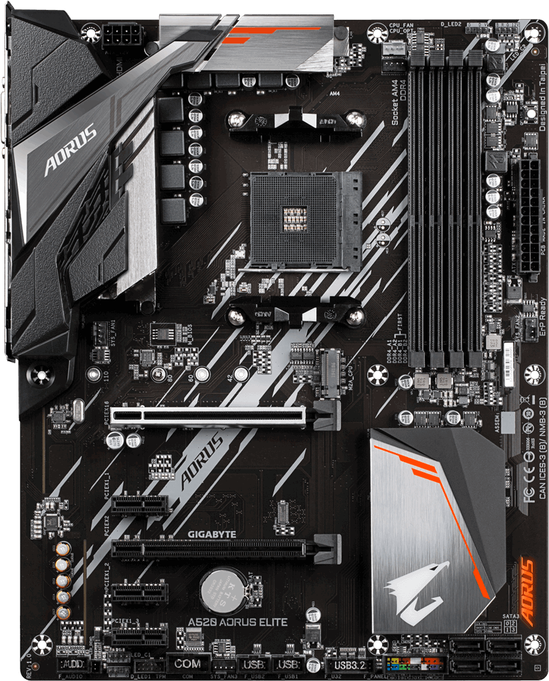 MB s AM4 Gigabyte A520 AORUS ELITE, AMD A520, 4x DDR4-3200, DVI-D+HDMI, 2x PCI-Ex16, 3x PCI-Ex1, 4x SATA3(RAID 0/1/10), 1x M.2, 8 Ch Audio, G Lan, (4+4)x USB2.0, (4+2)x USB3.2, 1x PS/2, ATX, RTL (8)