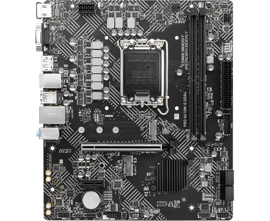 MB s1700 MSI PRO H610 M-G DDR4 Intel H610 2x DDR4 m ATX AC`97 8ch(7.1) Gb LAN+VGA+HDMI+DP