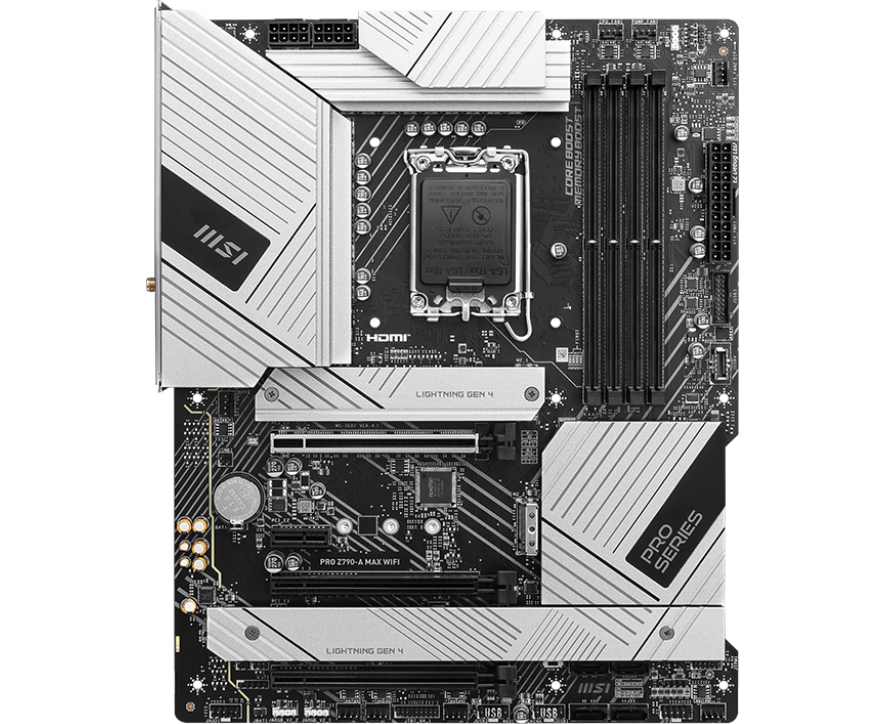 MB s1700 MSI Pro Z790-A Max Wifi, 4*DDR5, 3*PCI Ex16, 1*PCI Ex1, 4*M.2, 2*Type C, 3*USB3.2 Gen2, 4*USB3.2 Gen1, 6*USB2.0, 6*SATA3.0, 2.5 G, DP, HDMI, ATX