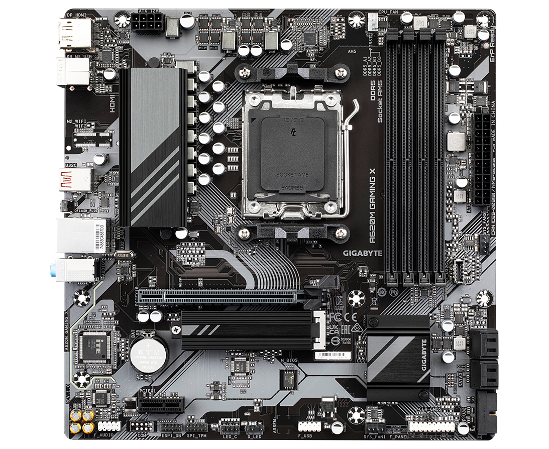 MB s AM5 Gigabyte A620 M Gaming X AMD A620, 4x DDR5-5200, HDMI+DP, 1x PCI-Ex16, 1x PCI-Ex1, 4x SATA3(RAID 0/1/10), 1x M.2, 8 Ch Audio, G Lan, (2+2)x