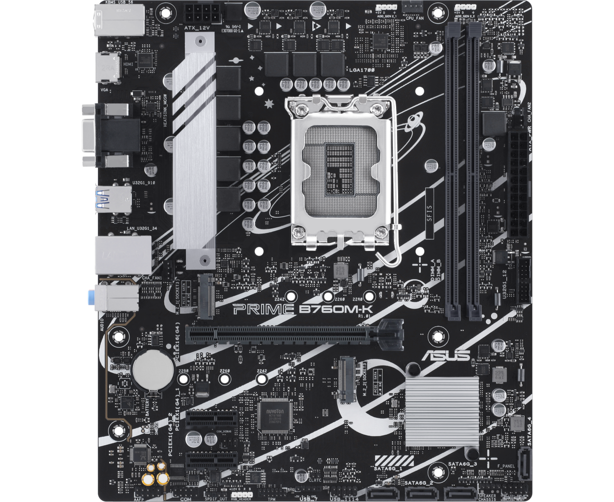 MB s1700 ASUS PRIME B760 M-K m ATX 2x DDR5 PCI Ex16 2x PCI Ex1 2x M.2 HDMI VGA 2.5 GLAN 90 MB1 FI0-M0 EAY0