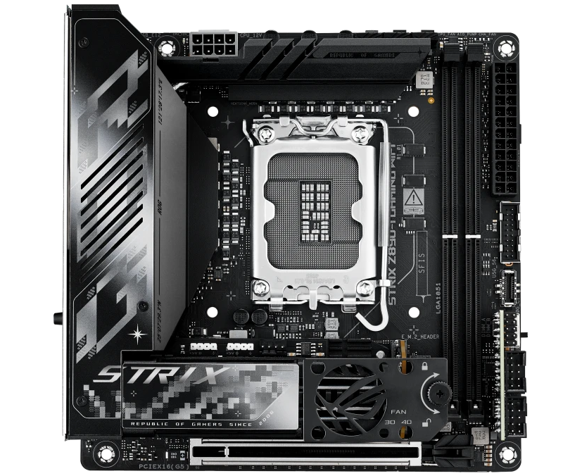 Материнская плата ASUS Rog Strix Z890-I Gaming Wifi 90 MB1 IC0-M0 EAY0 Intel Z890 s1851, 2x DDR5(96 GB), 1x PC Ie 5.0x16, 1x LAN (2.5 Gb E), Wi-Fi, BT