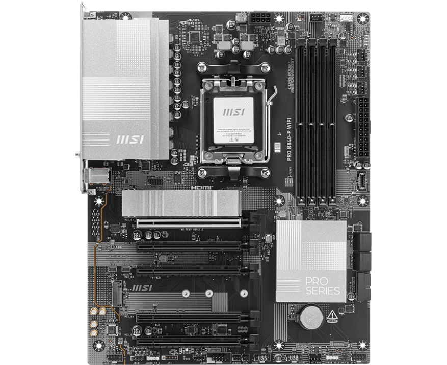 MB s AM5 MSI Pro B840-P Wifi, 4*DDR5, 5*PCI Ex16, 2*M.2, 2*Type C, 1*USB3.2 Gen2, 4*USB3.2 Gen1, 8*USB2.0, 4*SATA3.0, 2.5 G, HDMI, ATX, RTL