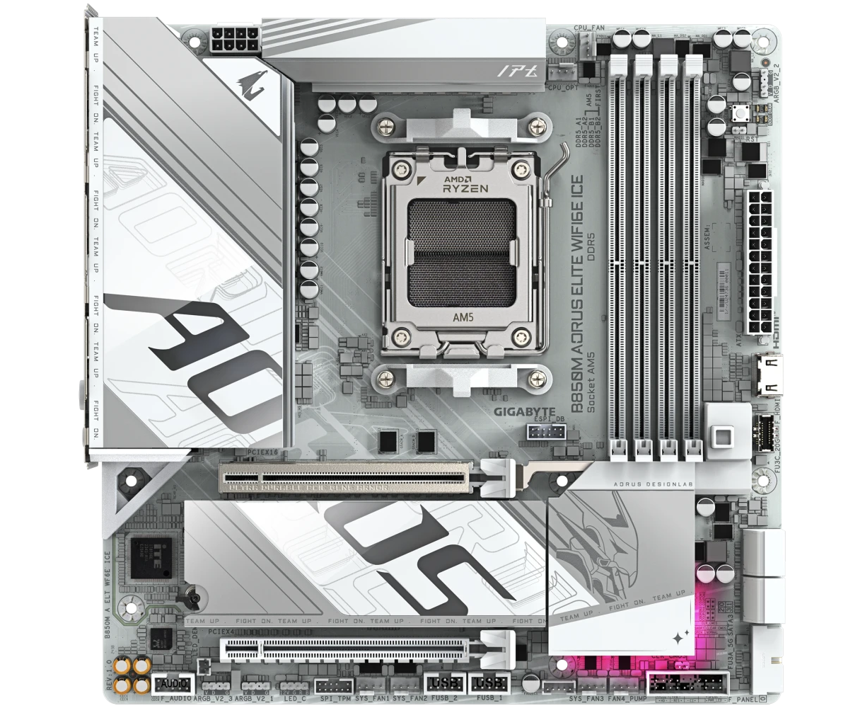 Материнская плата Gigabyte B850 M Aorus Elite Wifi6 E Ice, RTL