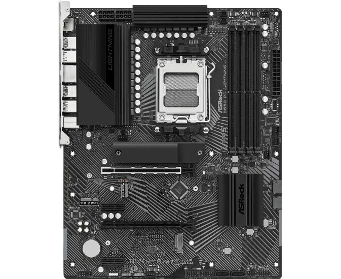 MB s AM5 AS Rock B650 PG LIGHTNING, AMD B650, 4x DDR5-5200, HDMI, 2x PCI-Ex16, 2x PCI-Ex1, 4x SATA3(RAID 0/1/10), 3x M.2, 8 Ch Audio, 1x2.5 G Lan, (4+4)x USB2.0, (7+2)x USB3.2, (1+1)x USB3.2 Type-C...
