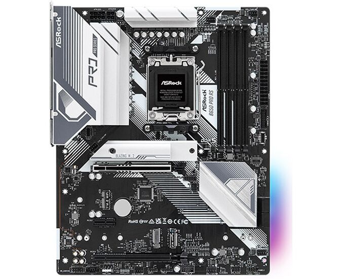 MB s AM5 AS Rock B650 PRO RS, AMD B650, 4x DDR5-5200, HDMI+DP, 2x PCI-Ex16, 1x PCI-Ex1, 4x SATA3(RAID 0/1/10), 3x M.2, 8 Ch Audio, 1x2.5 G Lan, (6+3)x USB2.0, (3+2)x USB3.2, (1+1)x USB3.2 Type-C™, ...