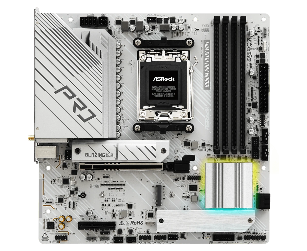 Материнская плата Asrock B850 M Pro Plus Wi Fi Socket AM5 AMD B850 4x DDR5 m ATX AC`97 8ch(7.1) 2.5 Gg RAID+HDMI+DP