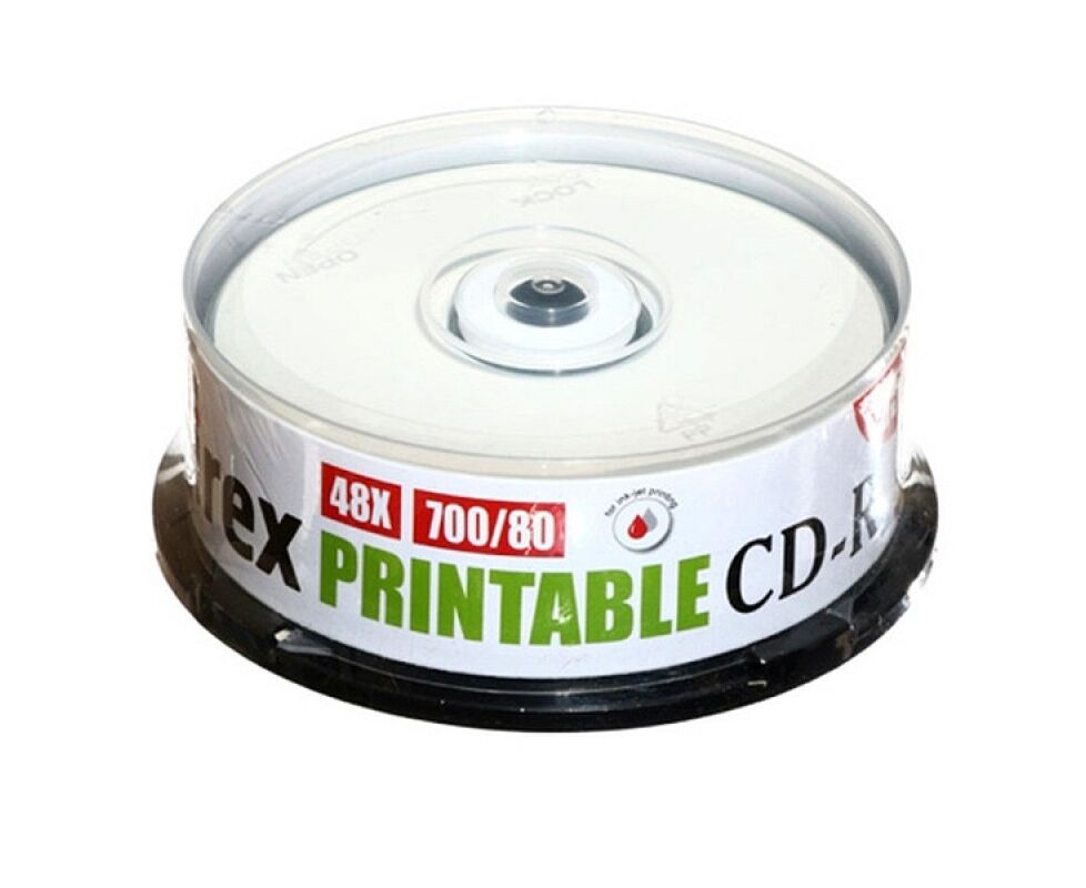 Диск CD-R Mirex 700 Mb, 48х, Cake Box (25), Ink Printable