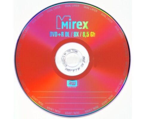 Диск DVD+R Mirex 8.5 Gb, 8x, Cake Box (10), Dual Layer
