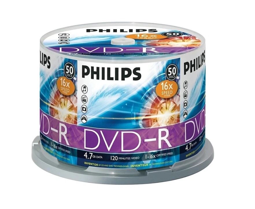 Диск DVD-R Philips DM4 S6 B50 F/97 4.7 Gb, 16x, Cake Box (50)
