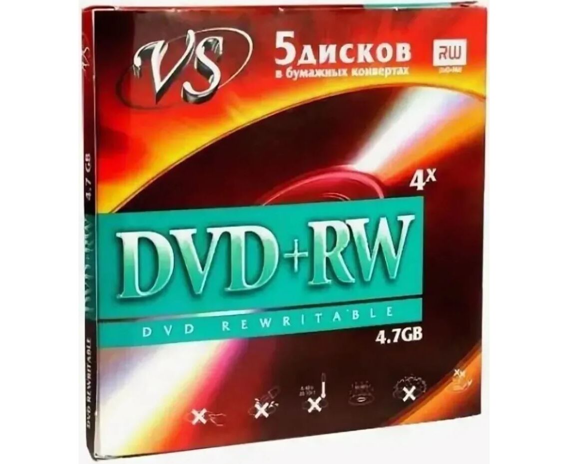 VS DVD+RW 4,7 GB 4x конверт/5