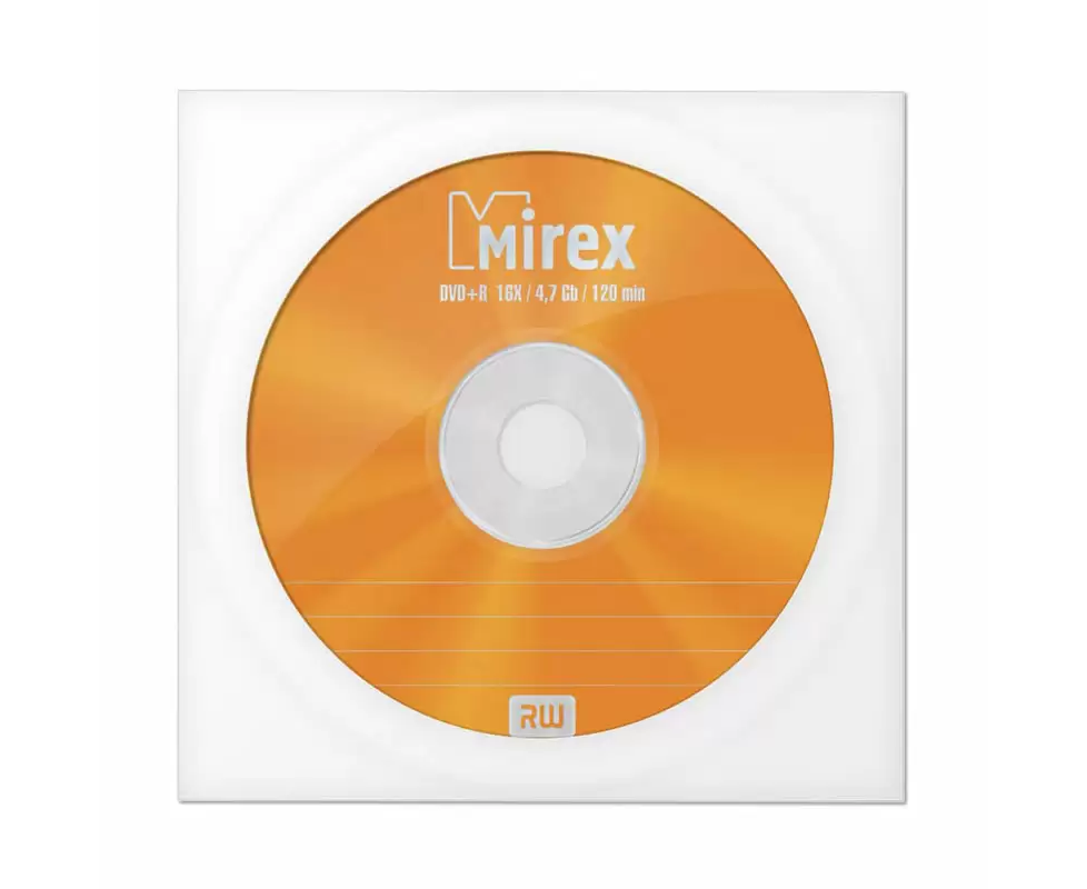 Диск DVD+R Mirex (UL130013 A1 C) 4.7 Gb, 16x, Бум.конверт (1), (1/600)