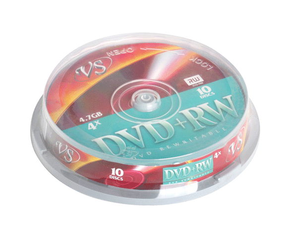 Диск DVD+RW VS (VSDVDPRWCB1001) 4.7 Gb, 4x, Cake Box (10), (10/200)