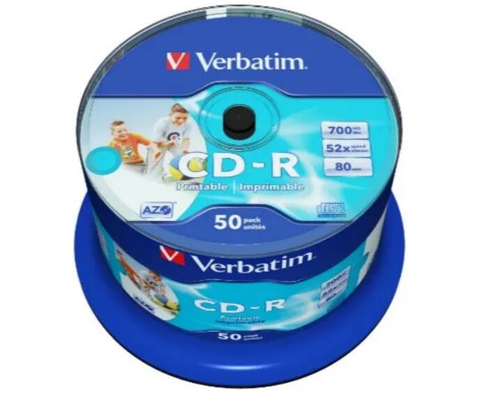 VERBATIM CD-R 80 52x DL+ CB/50 Full Ink Print