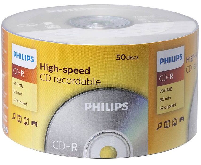 Диск CD-R Philips CR7 D5 SB50/97 700 Mb, 52х, Cake Box (50)