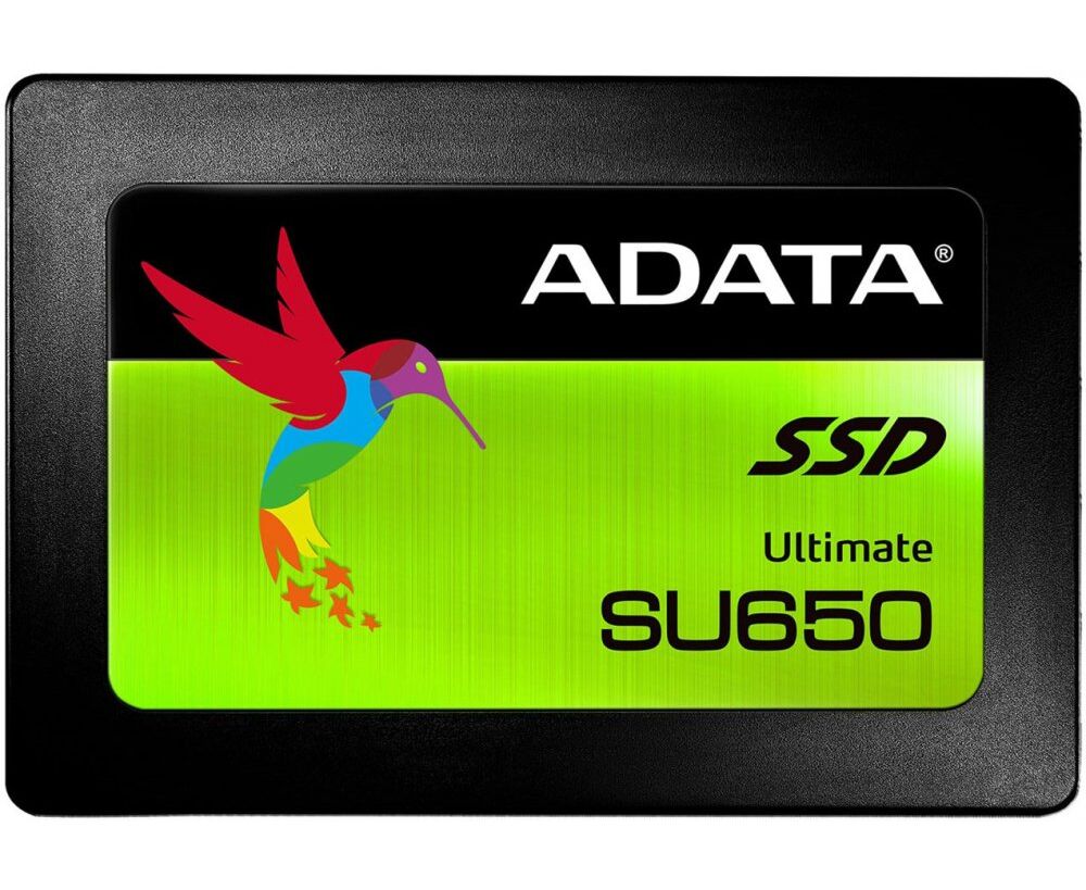 SSD 2,5" 480 GB SATA3 Adata Ultimate SU650, box (ASU650 SS-480 GT-R) (3 D TLC, R/W: up to 520/450 MB/s, 280 TBW, MTBF : 2 млн. часов)