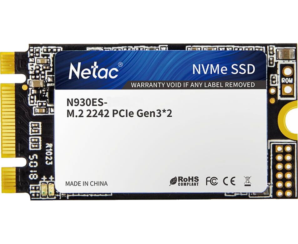 SSD Netac N930 ES NT01 N930 ES-512 G-E2 X M.2 2242 512 Gb Retail (PCI-E 3.1 x2, up to 1650/1500 M Bs, 3 D TLC, NV Me 1.3, 22х 42mm)