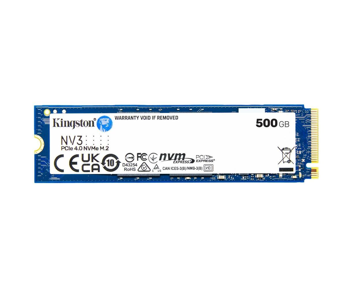 SSD KINGSTON NV3 500 Гб (SNV3 S/500 G) M.2(22x80mm), NV Me, PC Ie 4.0 x4, 3 D TLC, R/W 5000/3000 MB/s, TBW 160