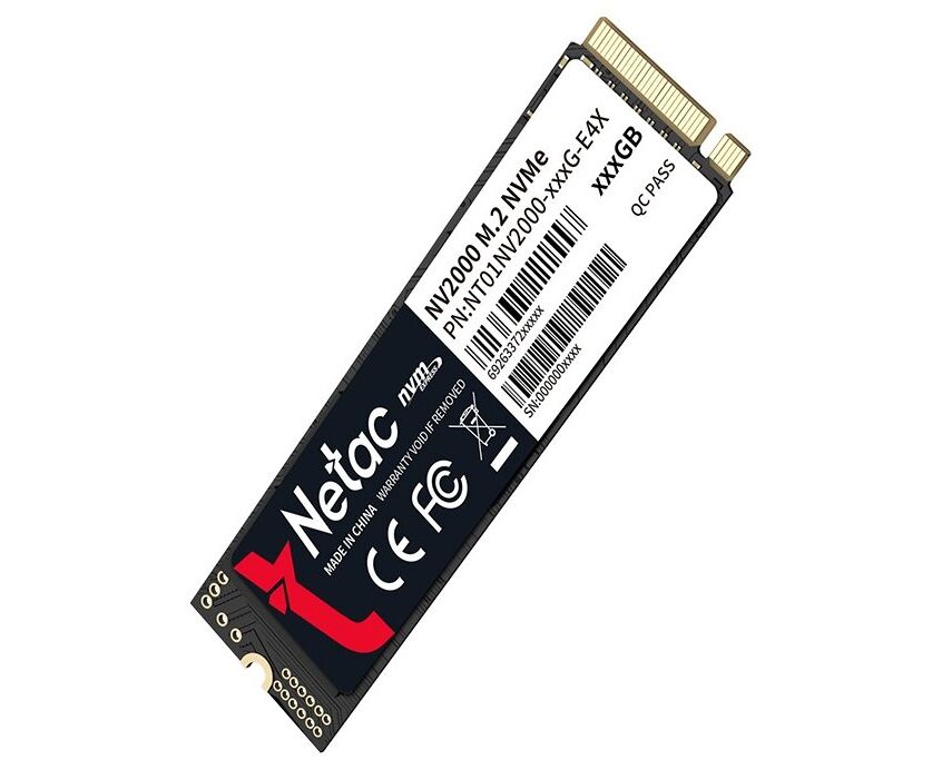 Внутренний SSD Netac 256 GB NV2000, PC Ie x4, R/W - 2500/1000 MB/s, (M.2), 2280, TLC 3 D NAND