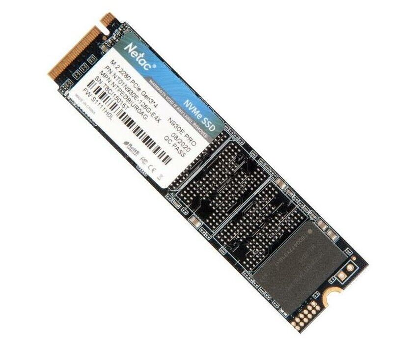 Внутренний SSD Netac 128 GB N930 E Pro, PC Ie x4, R/W - 970/650 MB/s, (M.2), 2280, TLC 3 D NAND