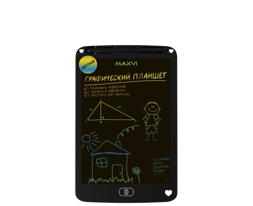 LCD планшет для заметок и рисования Maxvi MGT-01 С black