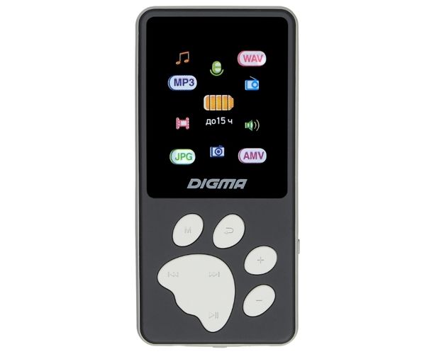 Плеер Hi-Fi Flash Digma S4 8 Gb черный/серый/1.8"/FM/micro SDHC