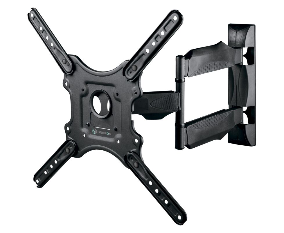 32"-55" Кронштейн ONKRON M4 Наклонно-поворотный, черный, макс. 400*400, 2 колена, наклон -5º+8º, поворот 180º макс, от стены 55-500мм