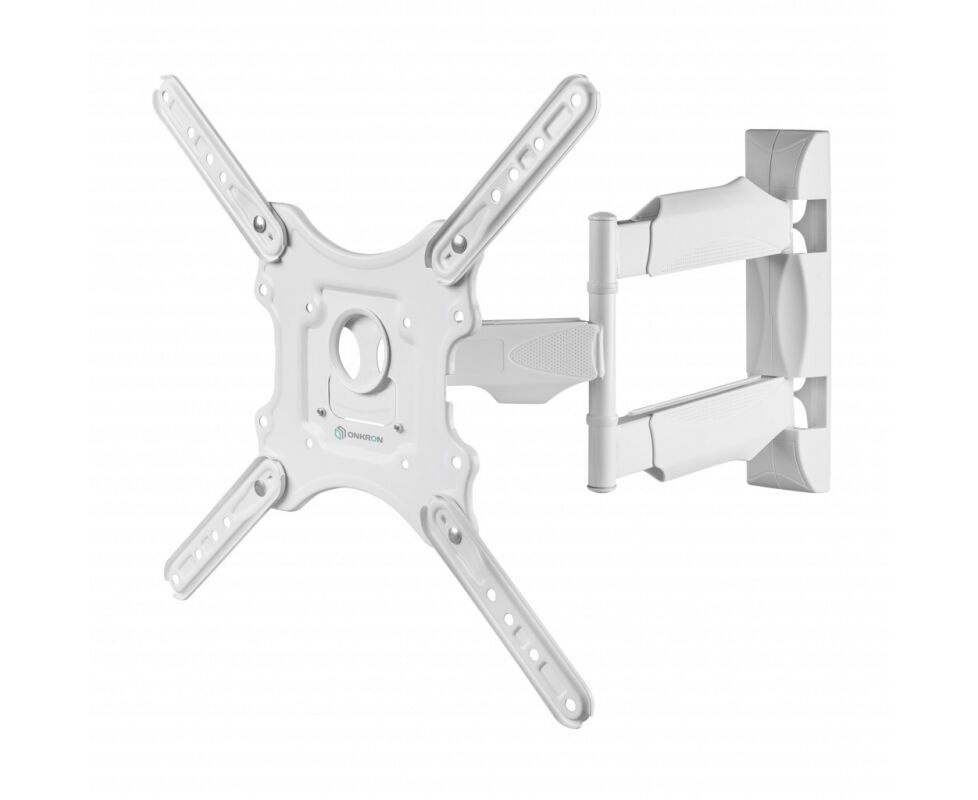 32"-55" Кронштейн ONKRON M4 Наклонно-поворотный, белый, макс. 400*400, 2 колена, наклон -5º+8º, поворот 180º макс, от стены 55-500мм