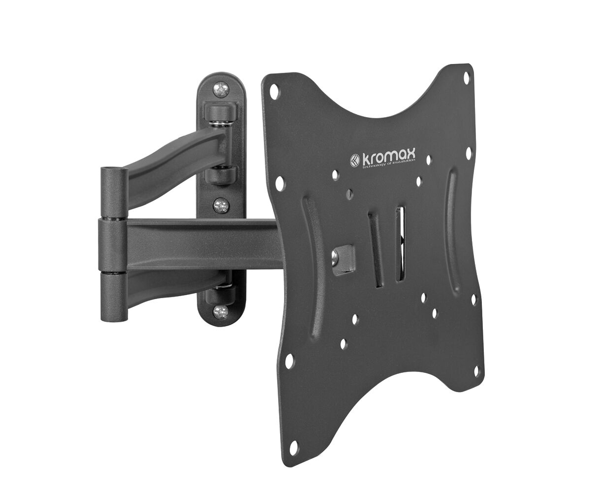 15"-40" Кронштейн Kromax TECHNO-3 серый Наклонно-поворотный макс.20кг угол наклона -15°/+8°, угол поворота -180°/+180°, Vesa 200х 200