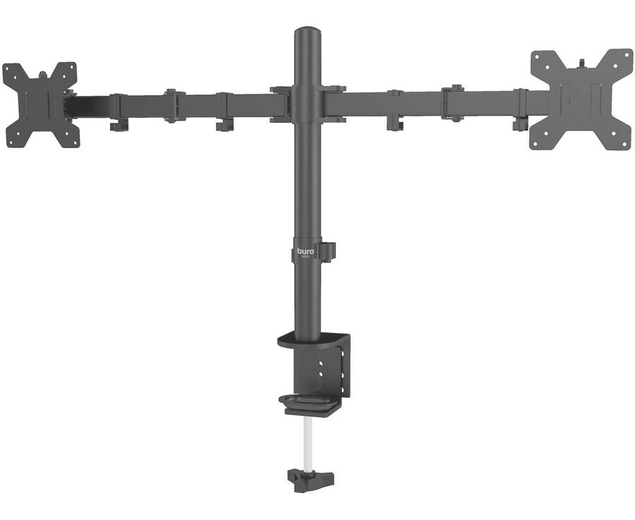 Кронштейн для мониторов ЖК Buro M052 черный 15"-32" макс.8кг крепление к столешнице поворот и наклон