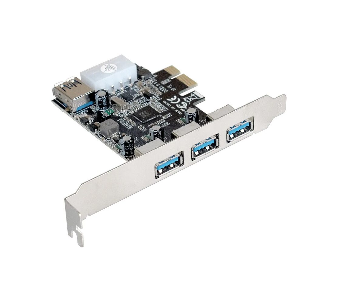 Контроллер Exegate EXE-367 EX283720 RUS PCI-E 2.0, 3*USB3.0 ext + 1*USB3.0 int, разъем доп.питания (OEM)