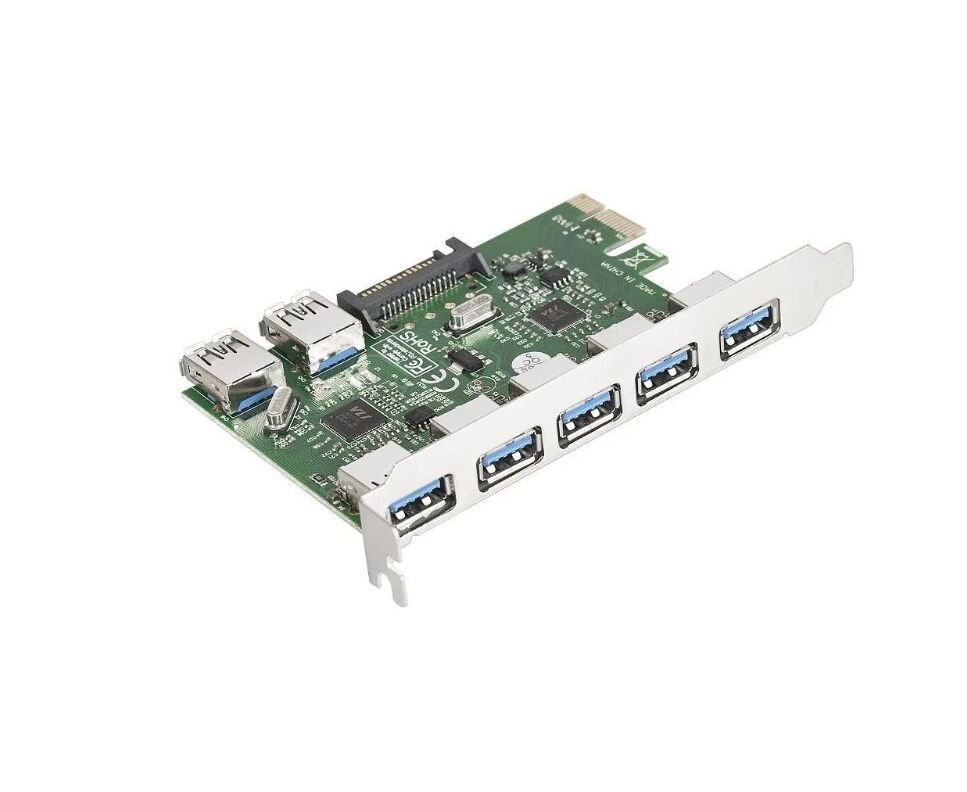 Контроллер Exegate EXE-317 EX283717 RUS PCI-E 2.0, 5*USB3.0 ext + 2*USB3.0 int, разъем доп.питания (OEM)