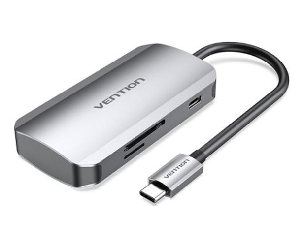 Мультифункциональный хаб Vention TNHHB USB-C USB 3.0x3/SD/TF/PD