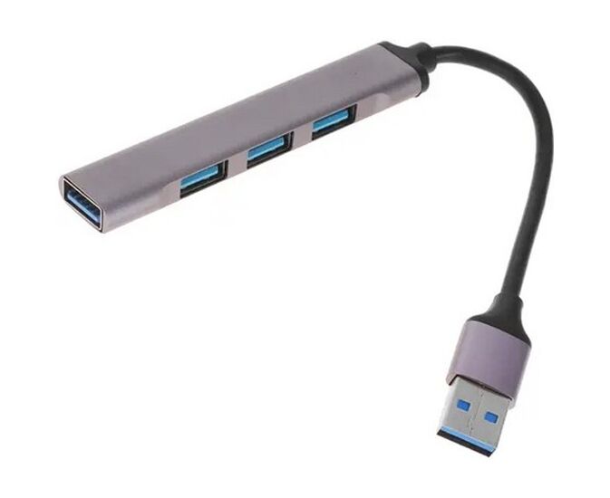 Хаб USB Orient CU-322 USB 3.0 USB 3.1 Gen1/USB 2.0 HUB 4 порта 1x USB3.0+3x USB2.0 USB штекер тип А алюминиевый корпус серебристый