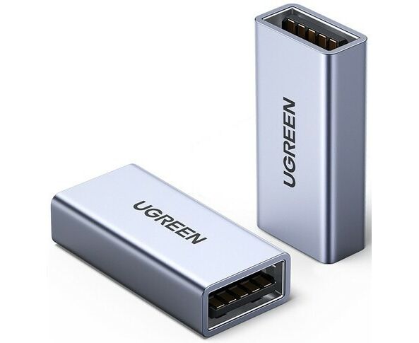 Адаптер UGREEN US381 20119 USB3.0 A/F to A/F Adapter Aluminum Case Silver