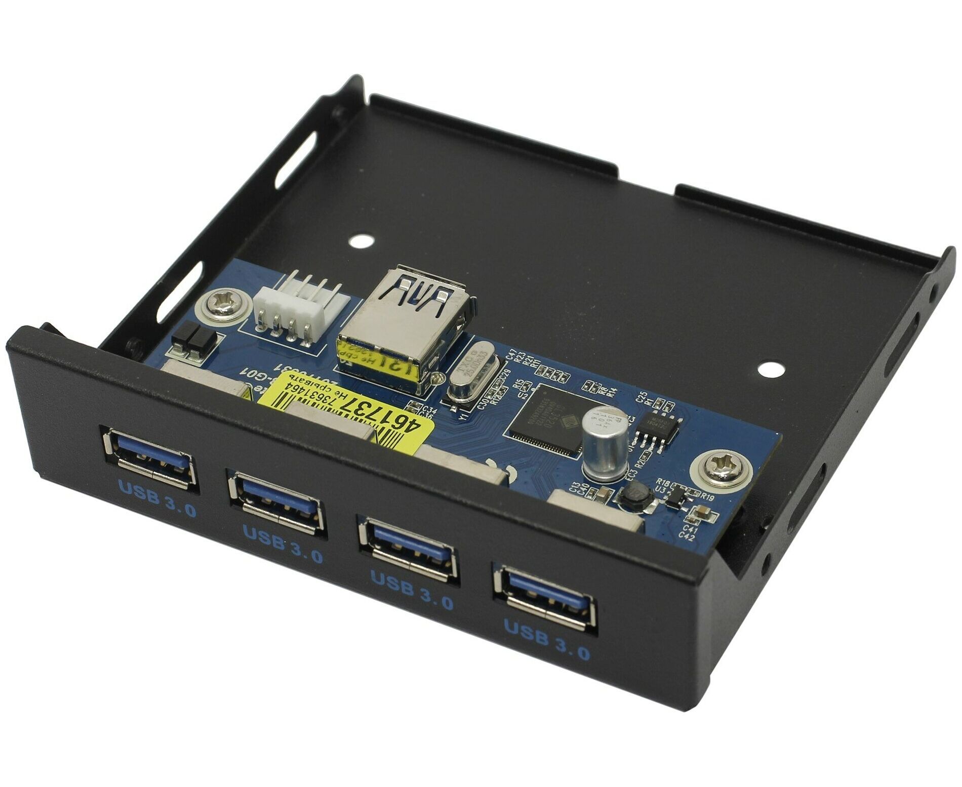 Планка USB на переднюю панель Exe Gate U3 H-625, 3,5", 4*USB3.0, черная, металл, подсоединение к мат. плате 283580