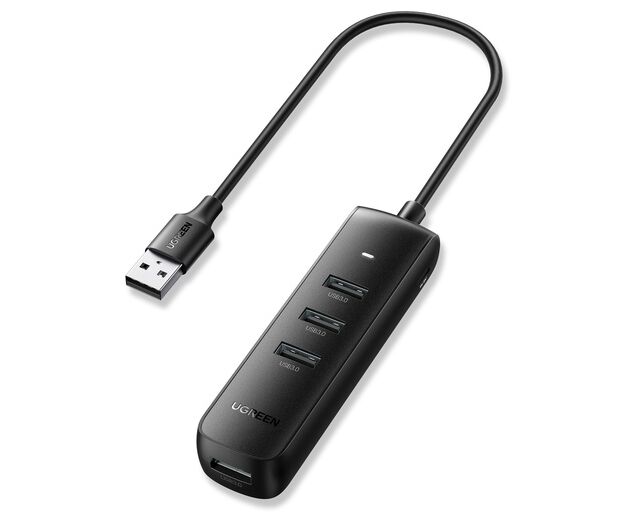 USB Hub UGREEN CM416 10915 USB3.0 to 4*USB 3.0 Hub With USB-C power port 0.25m black