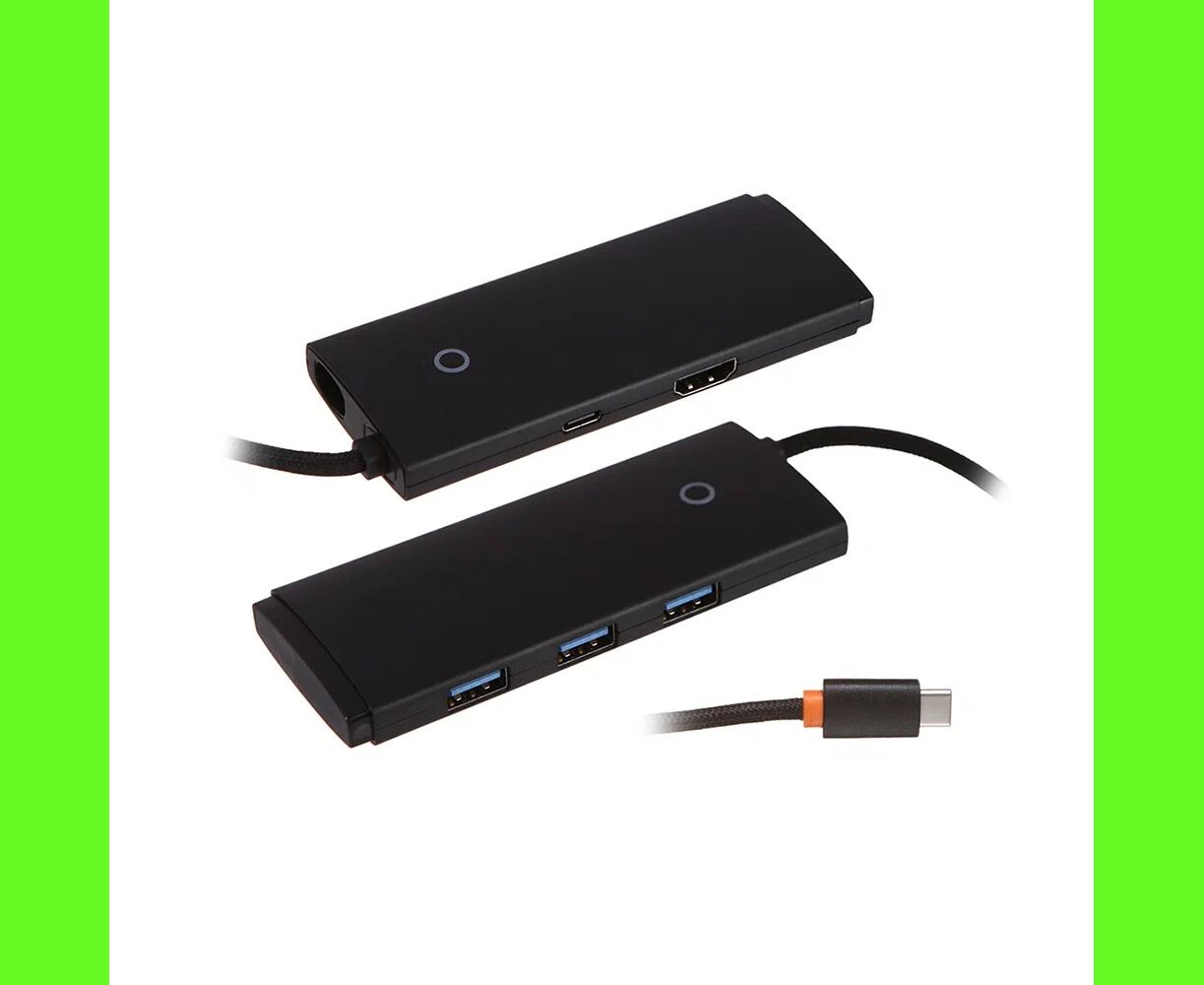 USB Hub Baseus Lite (WKQX040001) 5-Port Type-C HUB Docking Station (Type-C to HDMI+USB3.0*3+PD) Black