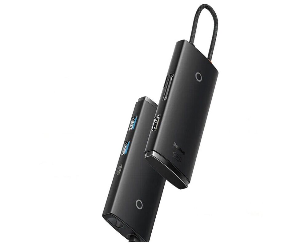 USB Hub Baseus Lite (WKQX050001) 6-Port Type-C HUB Docking Station (Type-C to HDMI+USB3.0*2+Type-C Data+SD/TF) Black
