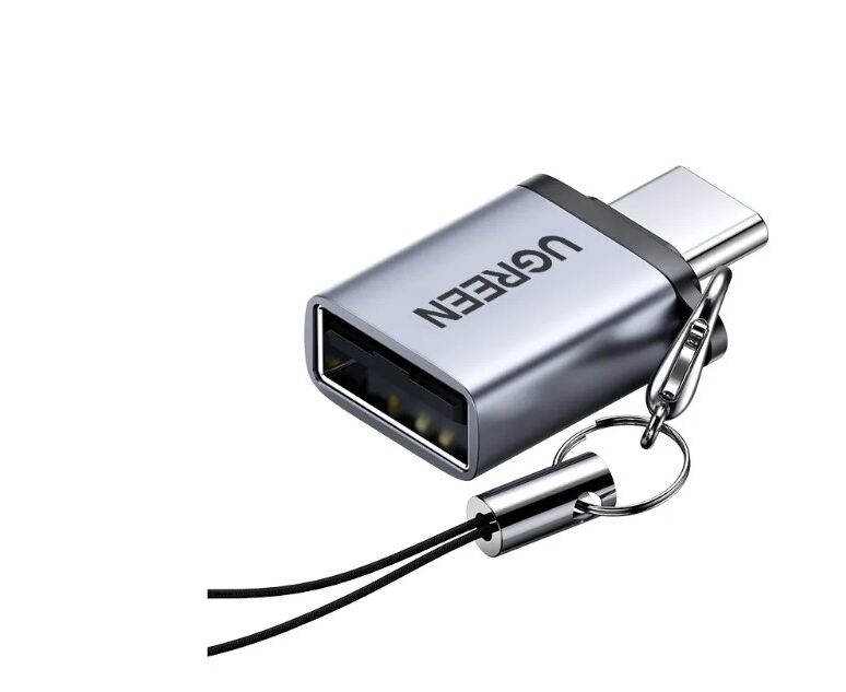 Адаптер переходник U Green US270 (50283) Type C to USB 3.0 A Adapter Cable with Lanyard серый космос