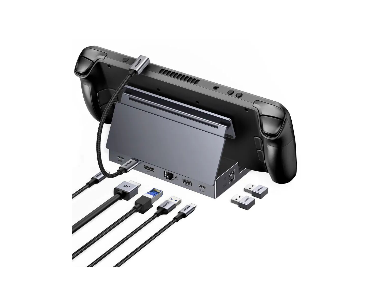 USB Hub UGREEN CM800 (55733) 9-in-1 1*USB-C&1*DP&1*USB-C&3*USB-A& 1*RJ45& 1*SD Card Slot&1*TF Card Slot Hub. Cерый космос