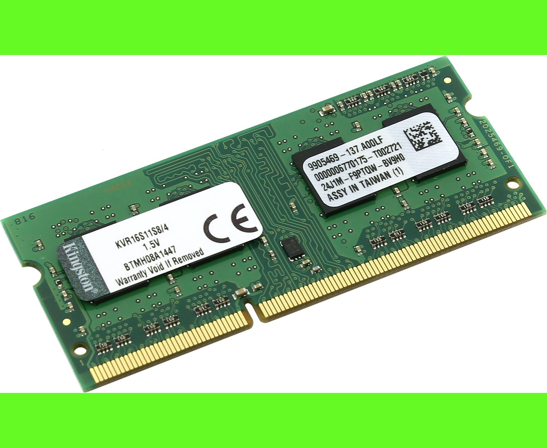 RAM SO-DIMM 4 GB DDR3-1600 PC3-12800 Kingston Value RAM, CL11, 1.5 V, retail (KVR16 S11 S8/4)